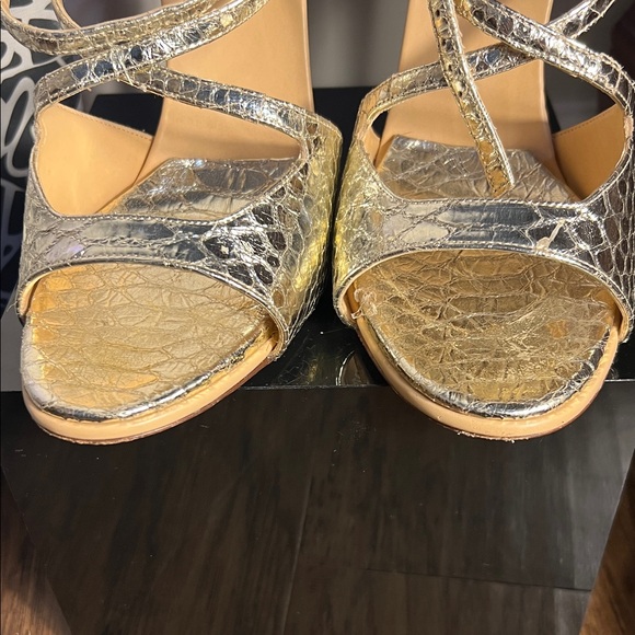 Diane Von Furstenberg Metallic Gold Heels - Picture 4 of 8